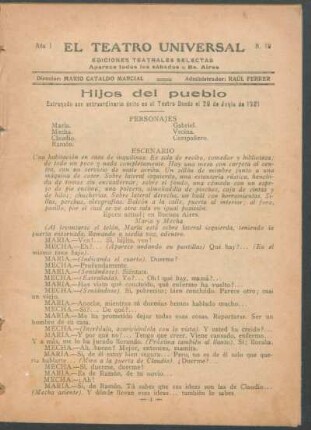 Hijos del pueblo - Acto único