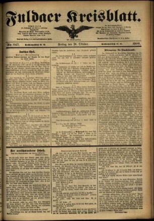 Ausgabe vom Freitag, den 26. Oktober 1906.