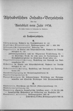 Sachverzeichnis
