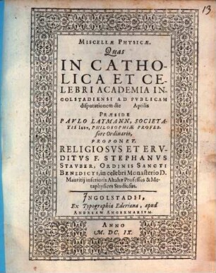 Miscellae Physicae