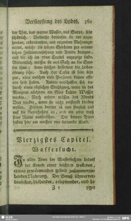 Vierzigstes Capitel. Wassersucht