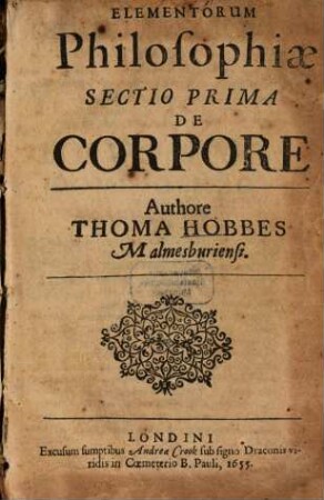 Elementorum Philosophiae Sectio ..., 1. De Corpore