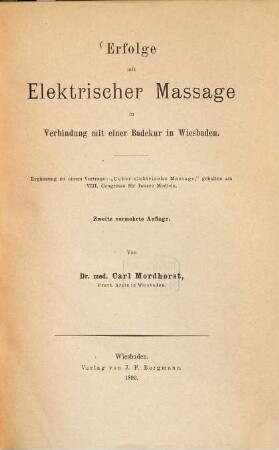 Erfolge mit elektrischer Massage in Verbindung mit einer Badekur in Wiesbaden