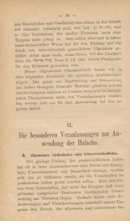 II. Die besonderen Veranlassungen zur Anwendung der Halacha
