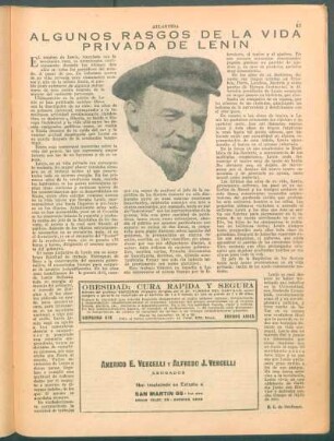 Algunos rasgos de la vida privada de Lenin
