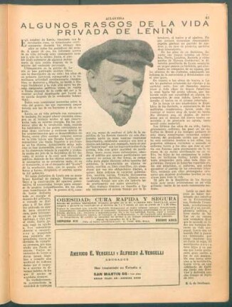 Algunos rasgos de la vida privada de Lenin