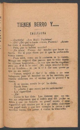 Tienen berro y..... : Callejera