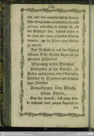 Warnung wider Blindheit