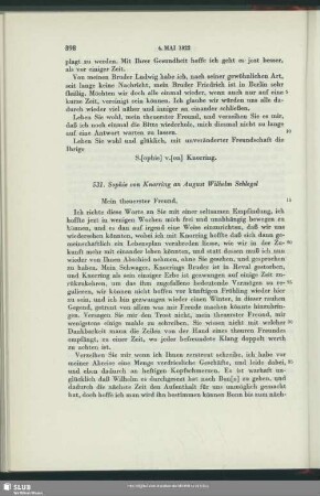 Sophie Bernhardi an August Wilhelm von Schlegel, Heidelberg, 04.05.1822