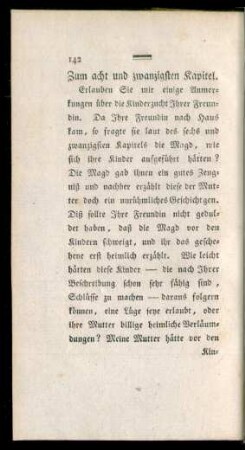 Zum acht und zwanzigsten Kapitel