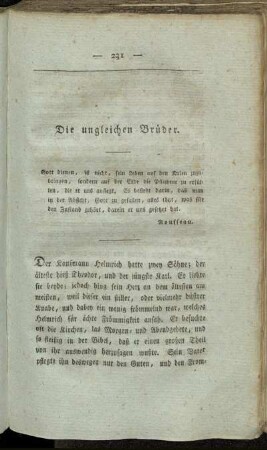 Die ungleichen Brüder.