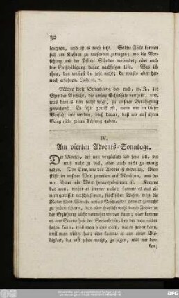 IV. Am vierten Advents-Sonntage.