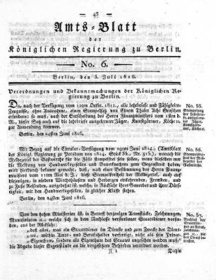 No 6, 3. Juli 1816