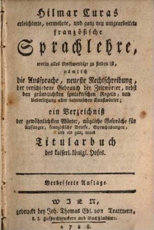 Erleichterte ... französische Grammatik