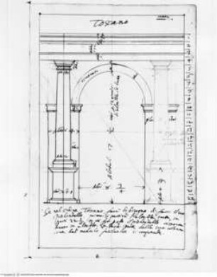 Trattato dell' ordine cinquen e dell' architettura civile, Die Toskanische Ordnung mit Sockelung in Verbindung mit einer Bogenstellung