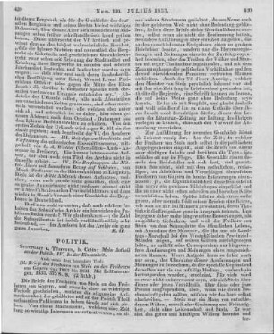 Gagern, H. C. E. v.: Mein Antheil an der Politik. Bd. 4. In der Einsamkeit. Stuttgart, Tübingen: Cotta 1833 Auch u. d. bes. T.: Die Briefe des Freiherrn von Stein an den Freiherrn von Gagern von 1813 bis 1831.