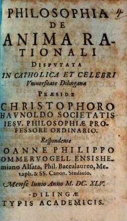 Philosophia De Anima Rationali