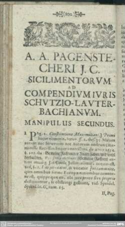 Manipulus Secundus