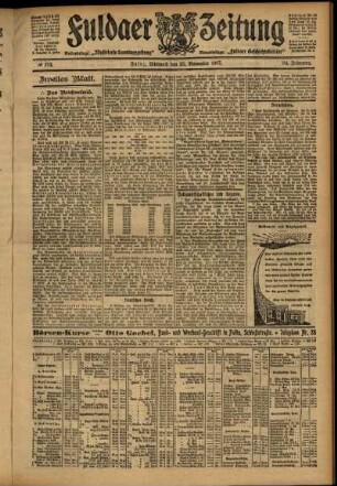 Zweite Ausgabe vom Mittwoch, den 27. November 1907.