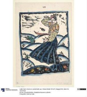 Dame in Landschaft, aus: Wiener Mode 1914/15, Mappe 9/VII