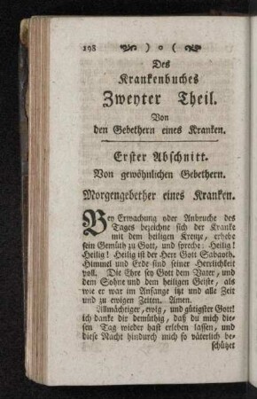 Erster Abschnitt. Von gewöhnlichen Gebethern.