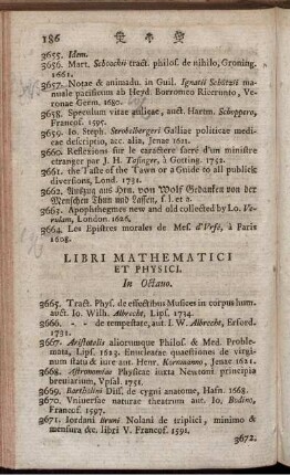 Libri Mathematici Et Physici. In Octavo
