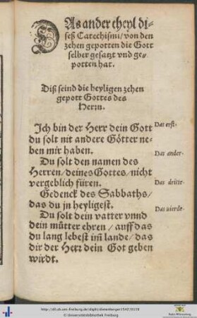 Das ander theyl diseß Catechismi von den zehen gepotten