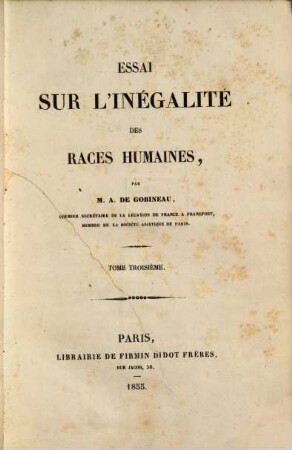 Essai sur l'inégalité des races humaines, 3