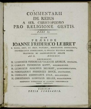 2: Commentarii De Rebus A Ser. Christophoro Pro Religione Gestis. Pars II