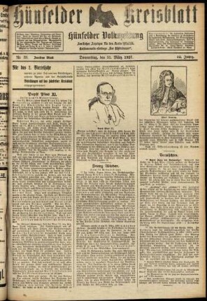Zweite Ausgabe vom Donnerstag, den 31. März 1927.