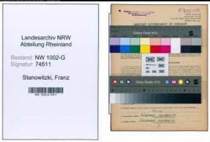 Entnazifizierung Franz Stanowitzki, geb. 29.10.1896 (Kellner)