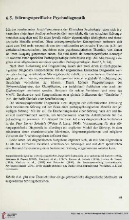 6.5. Störungsspezifische Psychodiagnostik