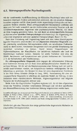6.5. Störungsspezifische Psychodiagnostik