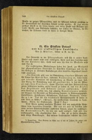 ¬Ein¬ Stücklein Botanik : aus der einklassigen Landschule