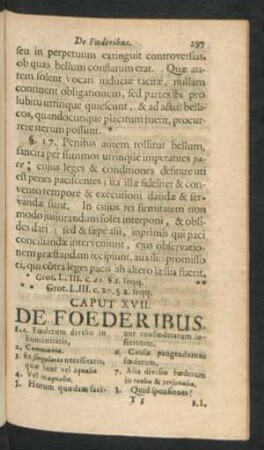 Caput XVII. De Foederibus