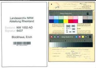 Entnazifizierung Erich Blockhaus, geb. 09.07.1904 (Angest.)
