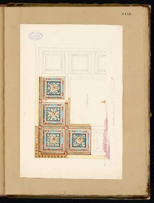 Skizzenbuch der italienischen Reise: Bl. 57: Rom. Decke aus der Galleria Borgia des Vatikanischen Palastes (Details)