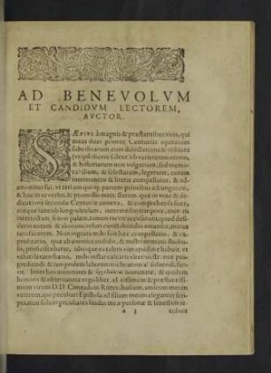 Ad Benevolum et Candidum Lectorem, Auctor.