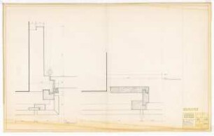 Hochschulbibliothek, Karlsruhe Neubau: IVK Tür 1.OG, 2.OG, 2.OG Empore und 3.OG, Tapeten-Tür, waagerechter Schnitt, 1:1