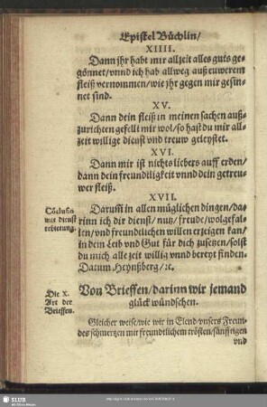 Die X. Art der Brieffen. Von Brieffen, darinn wir jemand glück wündschen