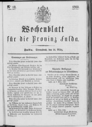 Nr. 12, Ausgabe vom 24. März 1860