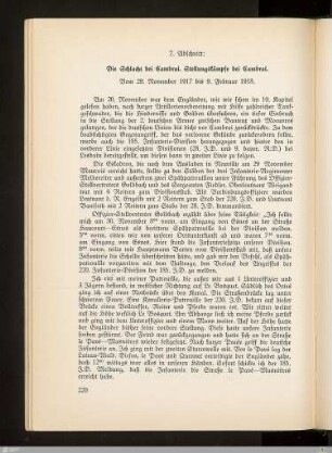 7. Abschnitt: Die Schlacht bei Cambrai. Stellungskämpfe bei Cambrai