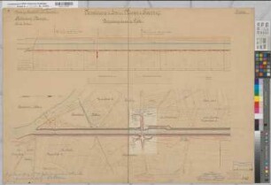 Ems Kanalisierung Blatt 2 Strecke Lathen Umgehungskanal bei Düthe Höhen- und Lageplan 1891 1 : 100/2000 68 x 98 kol. Zeichnung A. Franke, Wasserbauinspektor Wasser- und Schiffahrtsdirektion Münster