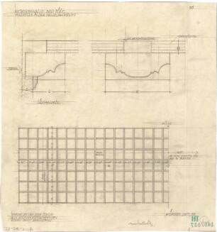 Fischer, Theodor; Bad Tölz (Bayern); Gewerbehalle - Holzdecke in der Halle (Ansicht, Schnitte)