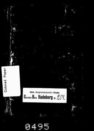 Hypothekenbuch von Schönborn (bei Radeberg)