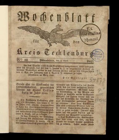 Titelseite einer Zeitung