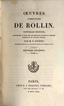 Oeuvres complètes de Rollin, 14. Histoire ancienne ; 10