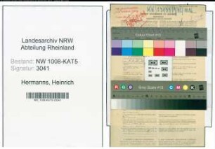 Entnazifizierung Heinrich Hermanns , geb. 02.11.1890 (Baecker)