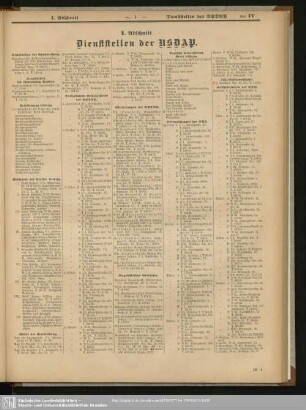 I. Abschnitt. Dienststellen der NSDAP