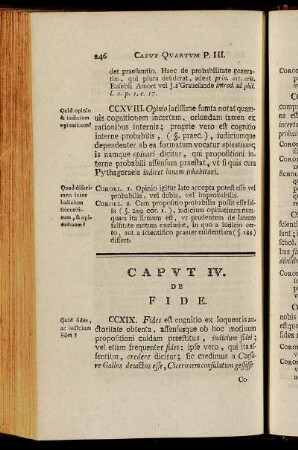 Caput IV. De Fide.